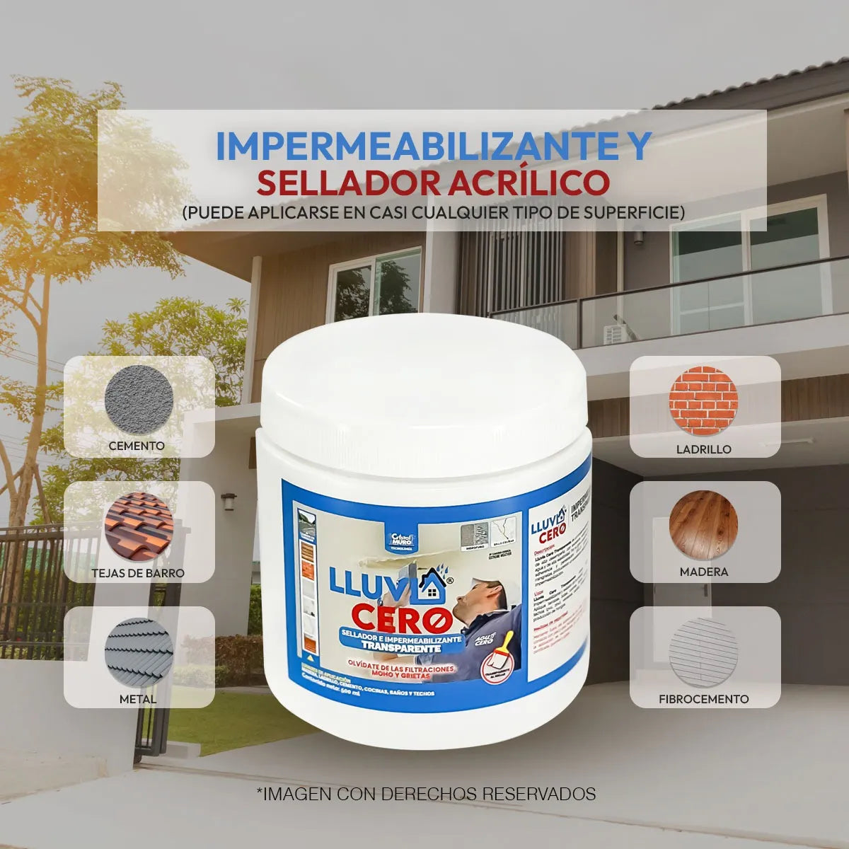 LLUVIA CERO PACK X4 Litros Sellador Transparente Impermeabilizante