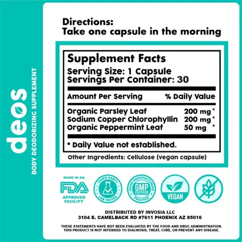 Deos Suplemento Elimina Mal Olor 30 Caps
